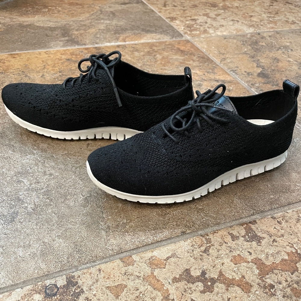 Cole Haan Black Zero Grand Oxfords, cream sole, 8M W06723